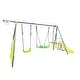 preview thumbnail 9 of 7, Interesting six function swingset with net swing metal plastic safe swing set for outdoor playground for age 3+