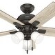 preview thumbnail 8 of 12, Hunter 44" Crystal Peak Ceiling Fan with LED Light Kit and Pull Chain, Casual, Transitional