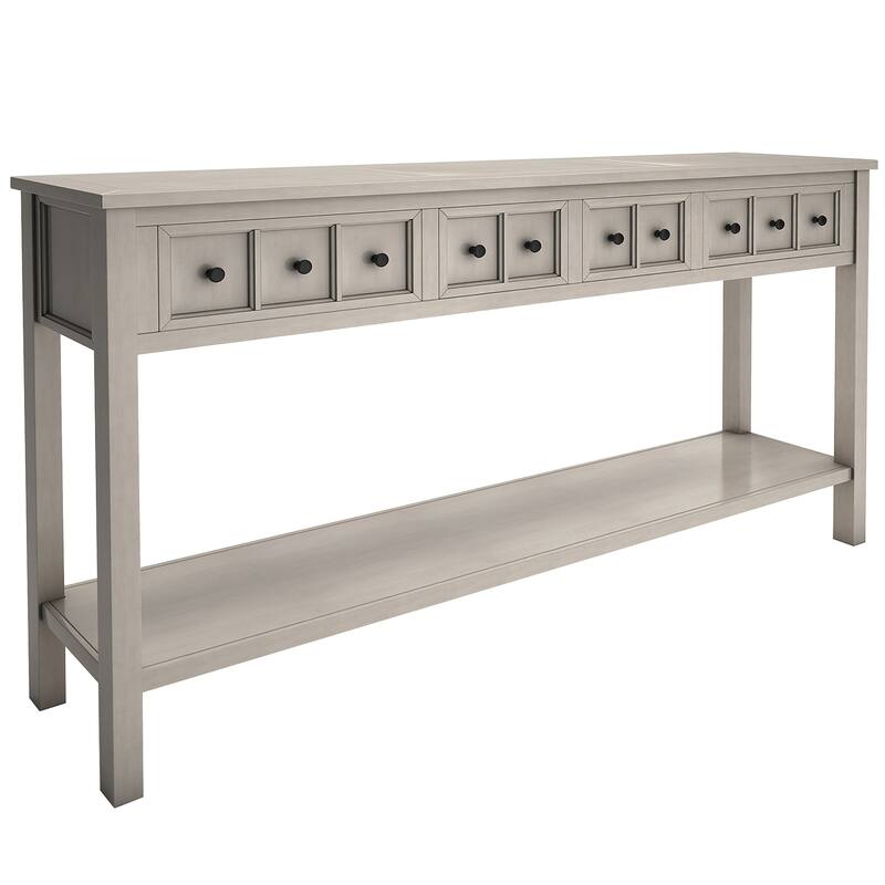 Rustic Entryway Console Table, 60" Long Sofa Table with 2 Drawers and Bottom Shelf