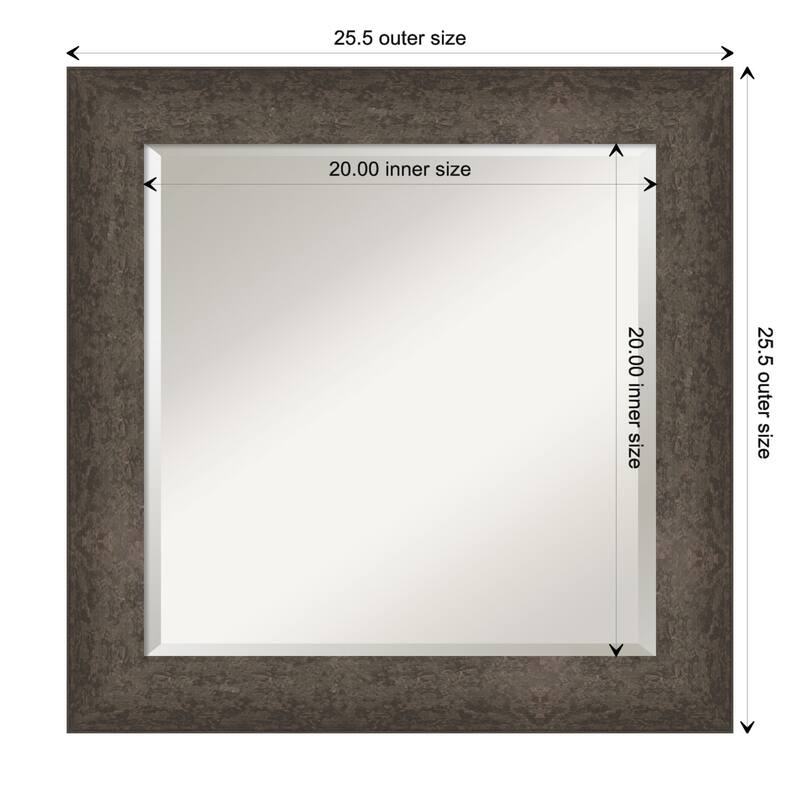 Dappled Beveled Wood Framed Bathroom Vanity Wall Mirror - Dappled Light Bronze - Glass Size 20x20