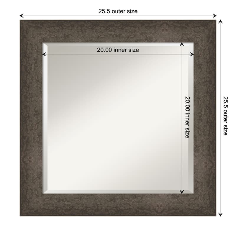 Dappled Beveled Wood Framed Wall Mirror - Dappled Light Bronze - Glass Size 20x20