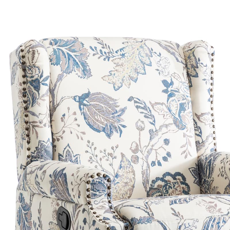 29'' W Pattern Swivel Glider Manual Push Back Recliner Chair Set of 2