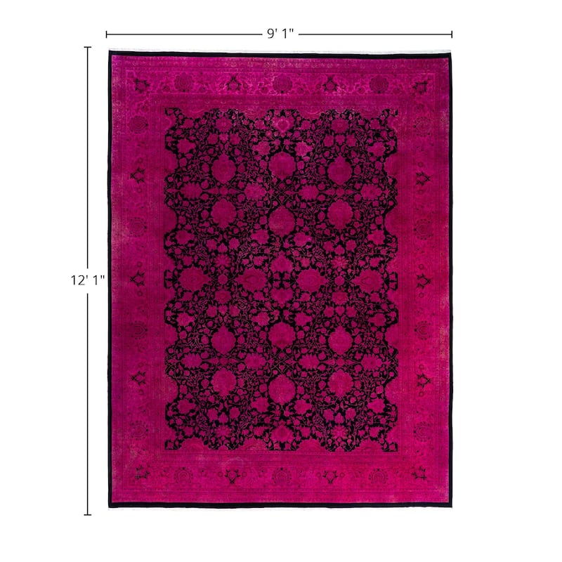 Fine Vibrance One-of-a-Kind Hand-Knotted Area Rug - Pink, 9' 1" x 12' 1" - 9' 1" x 12' 1"