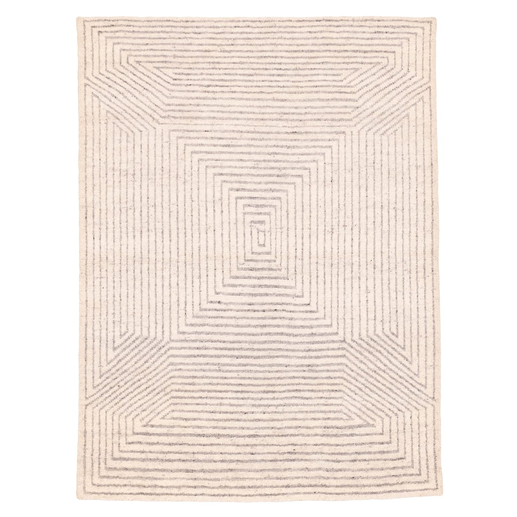 ECARPETGALLERY Hand-knotted Tangier Cream Wool Rug - 5'4 x 7'7