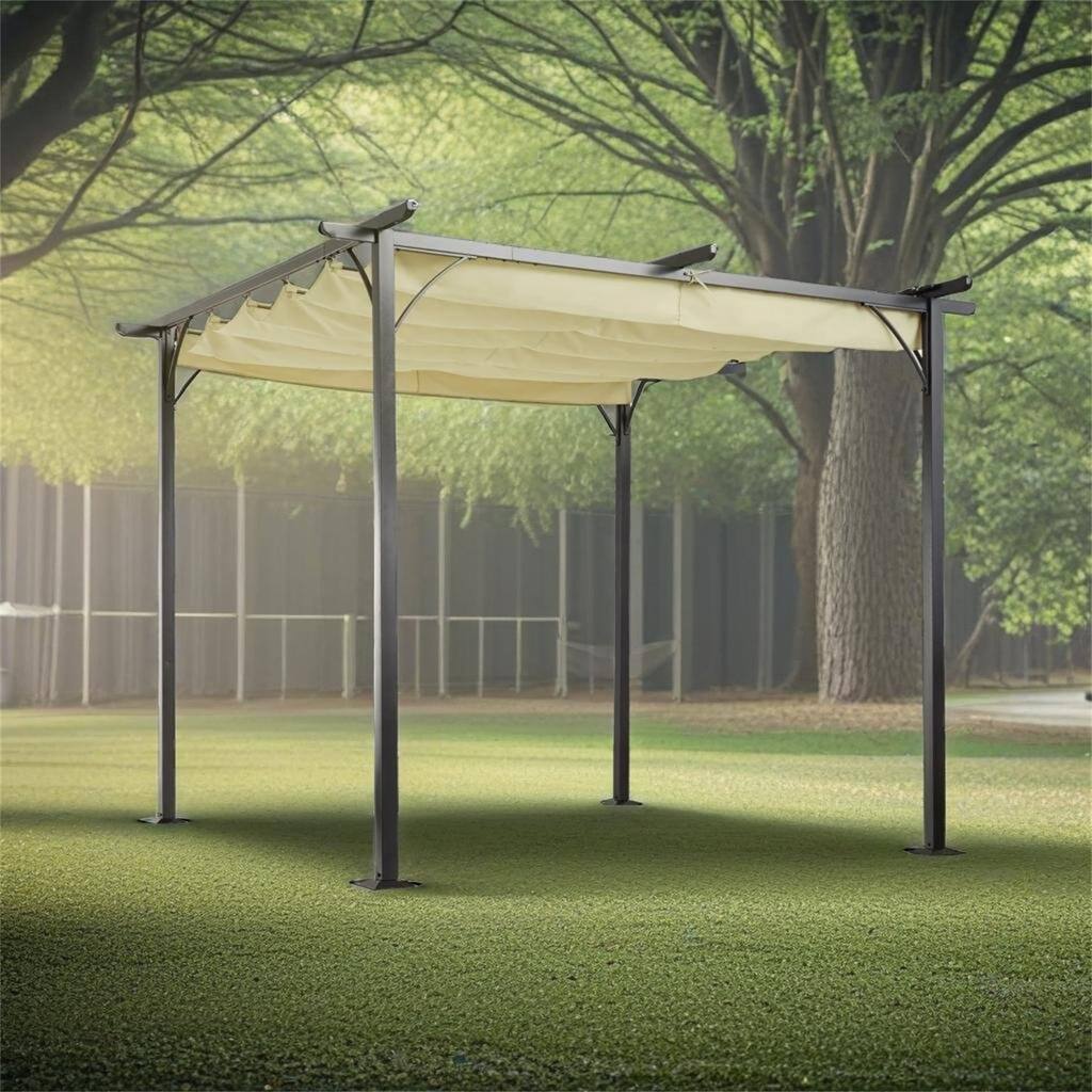 10' x 10' Outdoor Retractable Pergola Canopy
