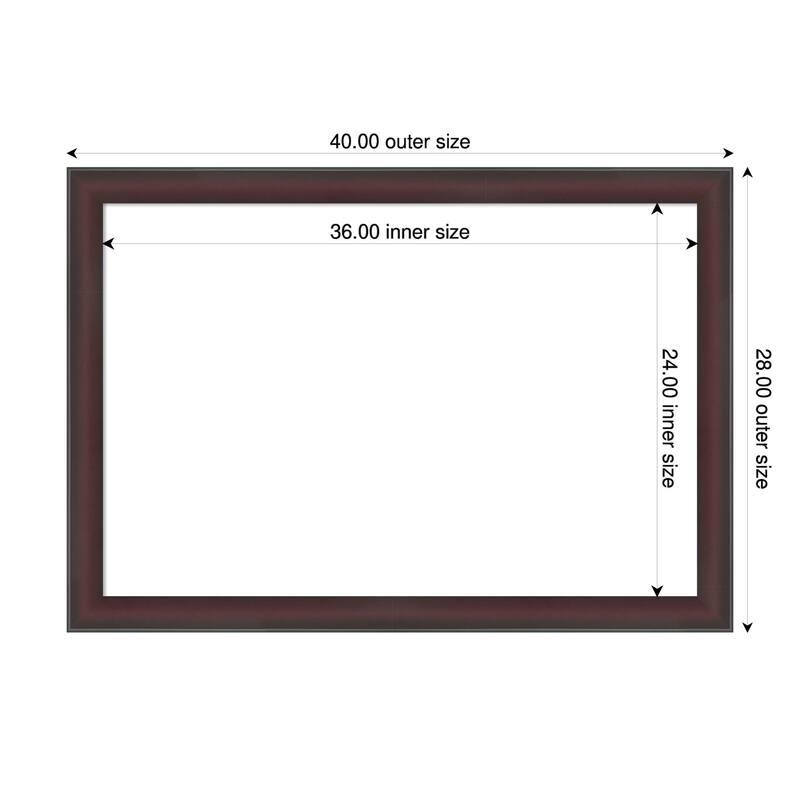 Grand Narrow Framed Dry Erase Magnetic Board - 40 x 28 in - Grand Cherry Narrow