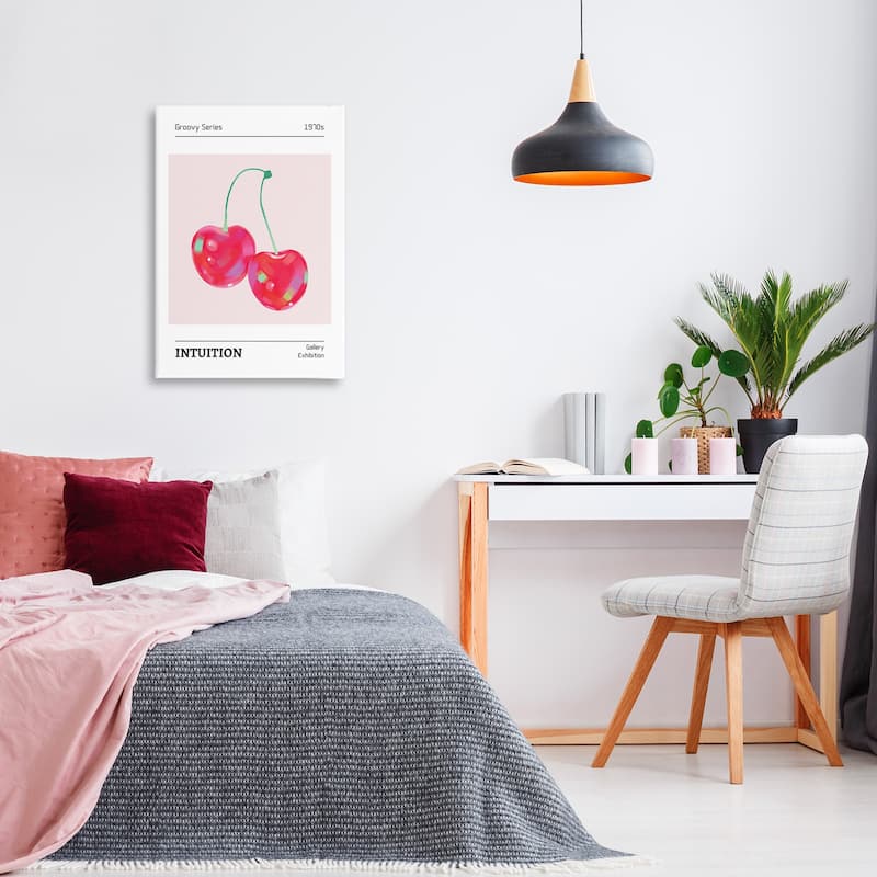 Stupell Intuition Phrase Cherries Canvas Wall Art Design By LSR Design Studio