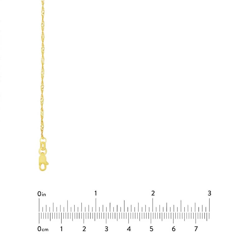 Curata 14k Yellow Gold 1.4mm Singapore Chain Necklace (Lobster)