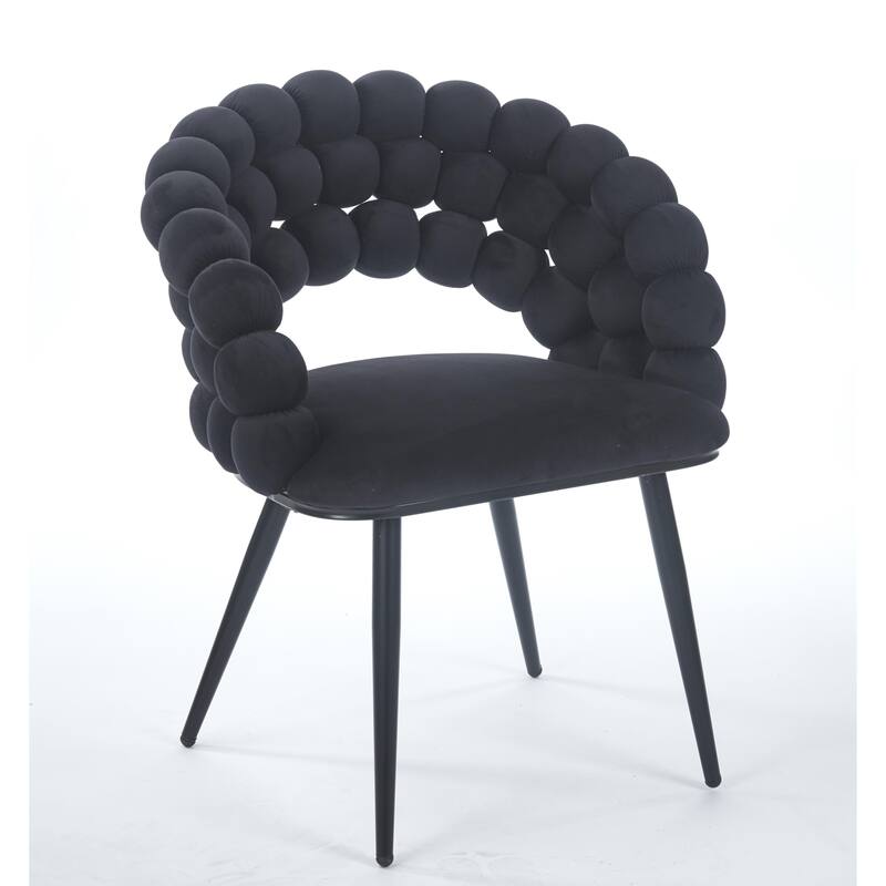 Fabric Modern Chairs (Set of 2) with Golden Iron Tube Legs, Soft Cushions, and Comfortable Backrest