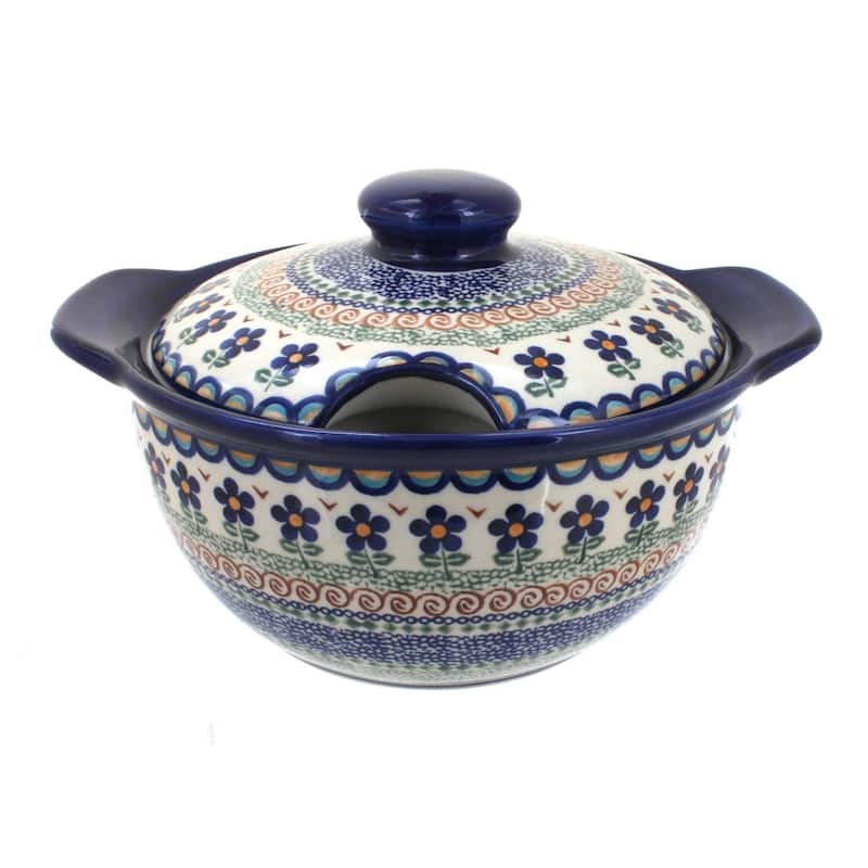 Blue Rose Polish Pottery 261 Vena Soup Tureen - Aztec Flower