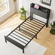 preview thumbnail 6 of 10, Twin Size Bed Frame with Charging Station Storage Headboard Noise Free Solid Easy Assembly
