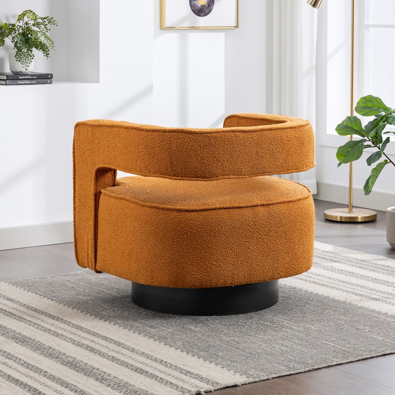 29"W Boucle Upholstered Swivel Armchair Single Sofa