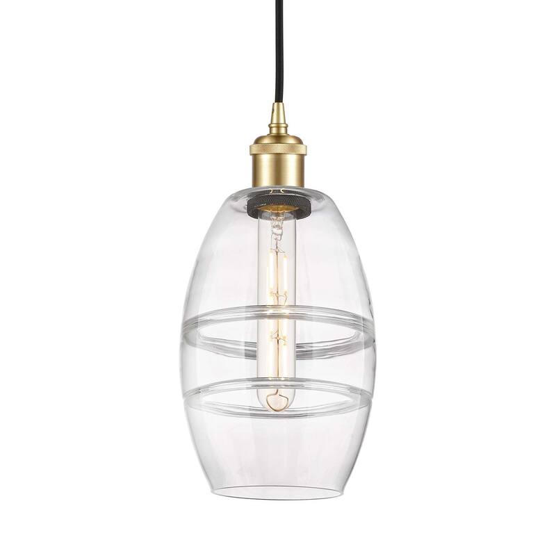 Innovations Lighting 516-1P-9-6 Vaz Pendant Vaz 6" Wide Mini Pendant - Satin Gold / Clear