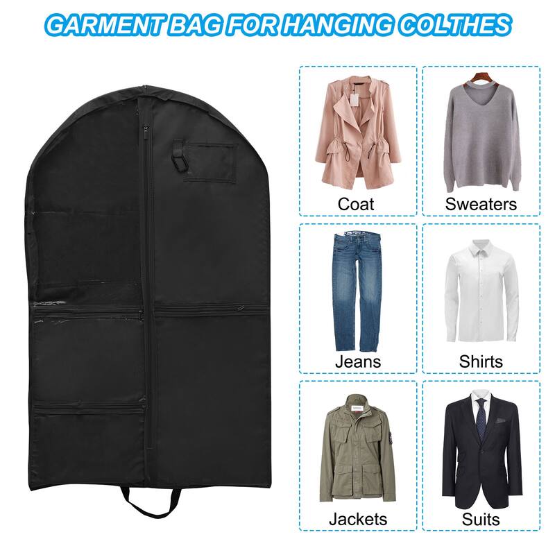 Garment Bags for Dance Costumes, 40 Inch Hanging Garment Bag 4 Pockets