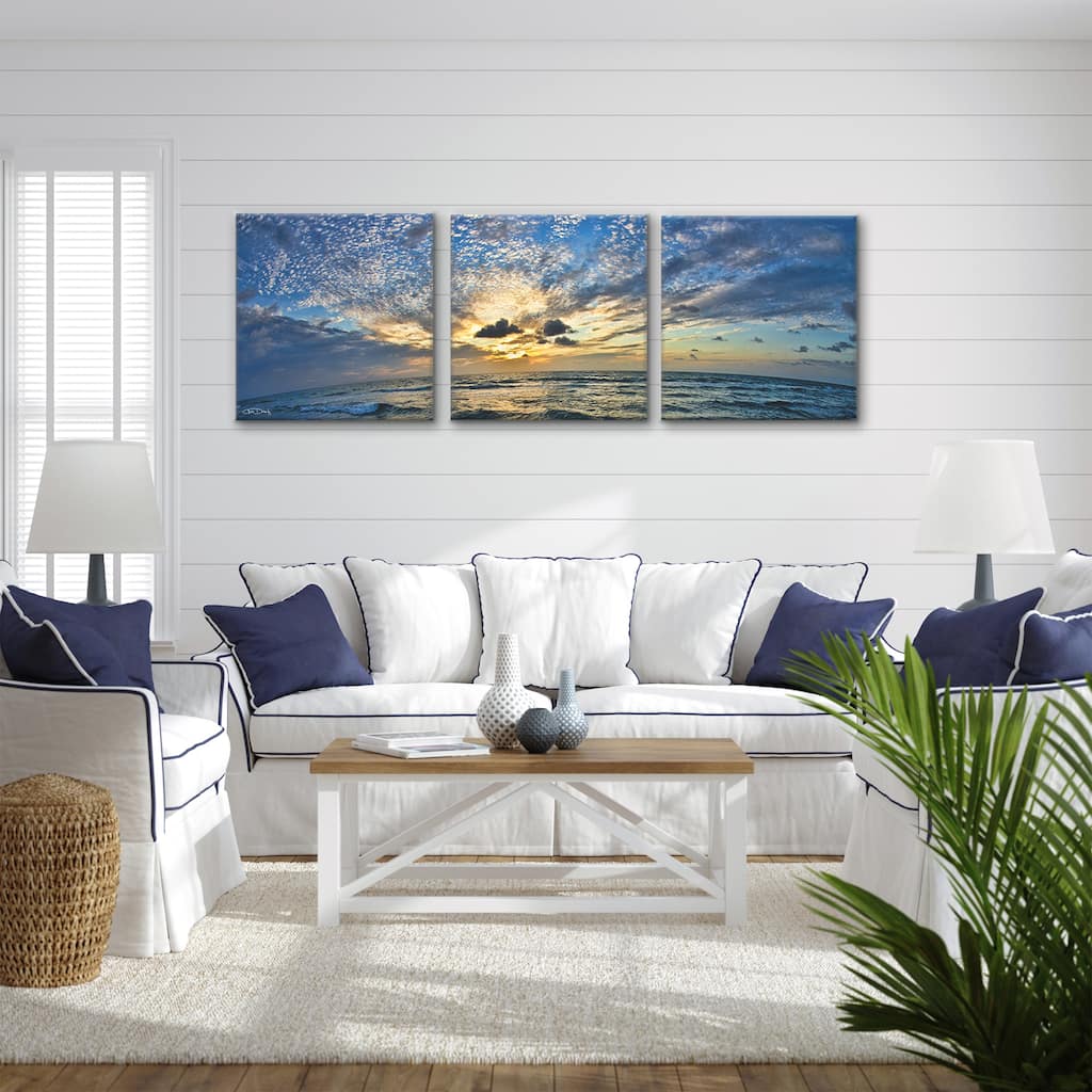 Ready2HangArt 'Ocean' 3-Piece Wrapped Canvas Wall Art Set