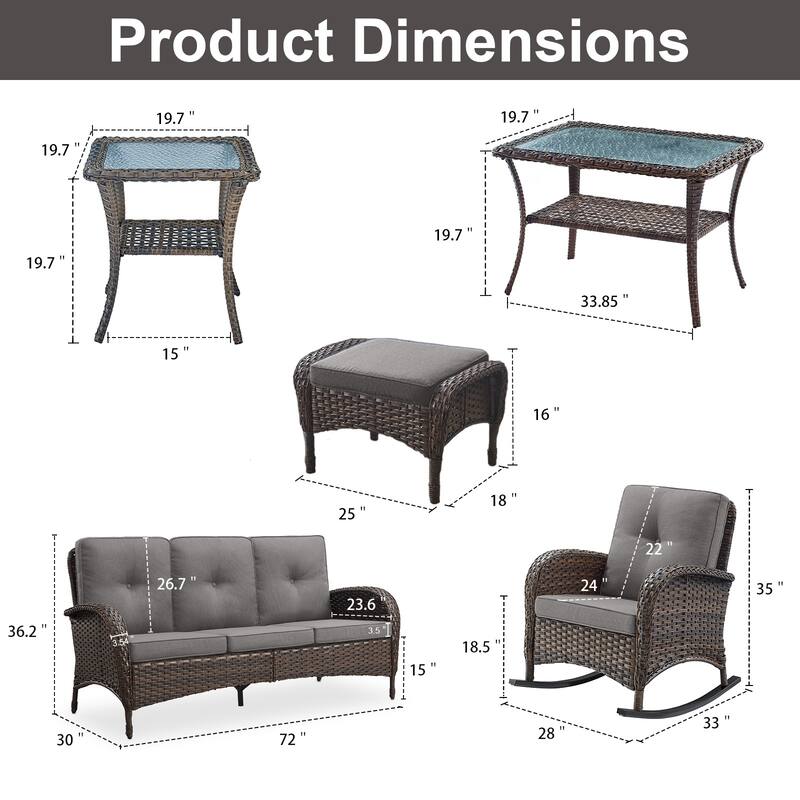 Gymojoy Outdoor Wicker Patio Furniture Sofa & Chair Set - Luxurious Comfort, Weather-Resistant