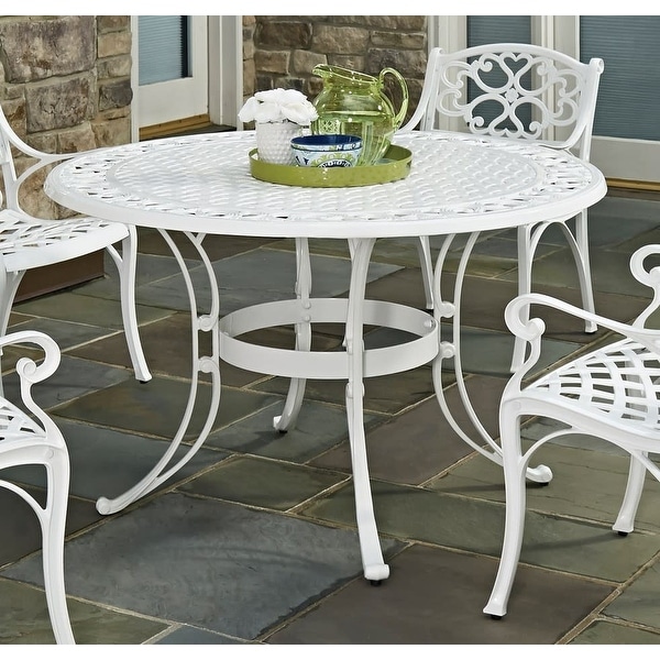 white patio table chairs