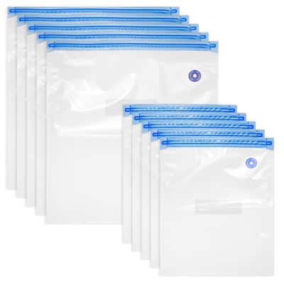 10pcs Sous Vide Bags Reusable Vacuum Food Sealer Bag 28cm x 22cm,34cm x 30cm - White