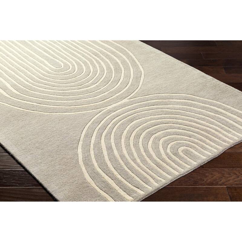 Banastre Handmade Arched Stripes Wool Area Rug