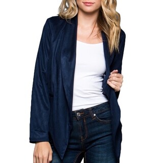 faux suede open front jacket