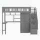 preview thumbnail 9 of 33, Twin size Loft Bed with Bookshelf,Drawers,Desk,and Wardrobe