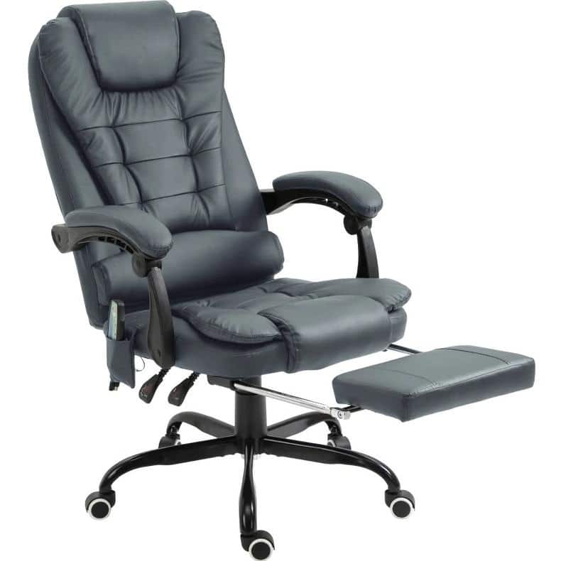 Massaging Office Desk Chair, Massage Office Chair High Back with Lumbar Support, Footrest
