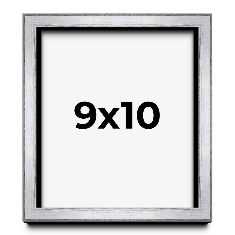 9x10 Shadow Box Frame Silver | 1.375 Inches Deep Real Wood