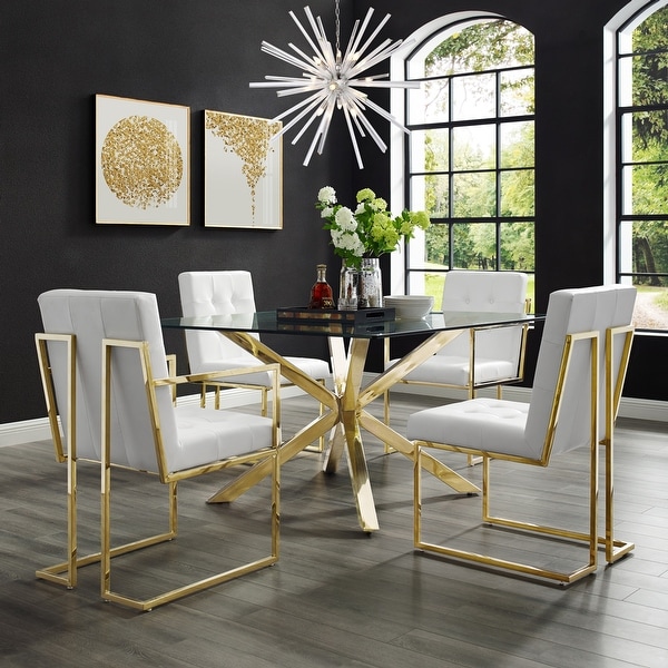 Astor Modern Design Button Tufted Dining Chair Set of 2 On