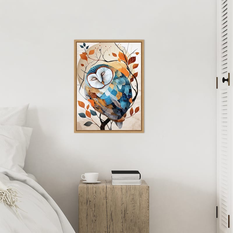 Owl Watercolor Animal Art by Justyna Jaszke Framed Canvas Wall Art