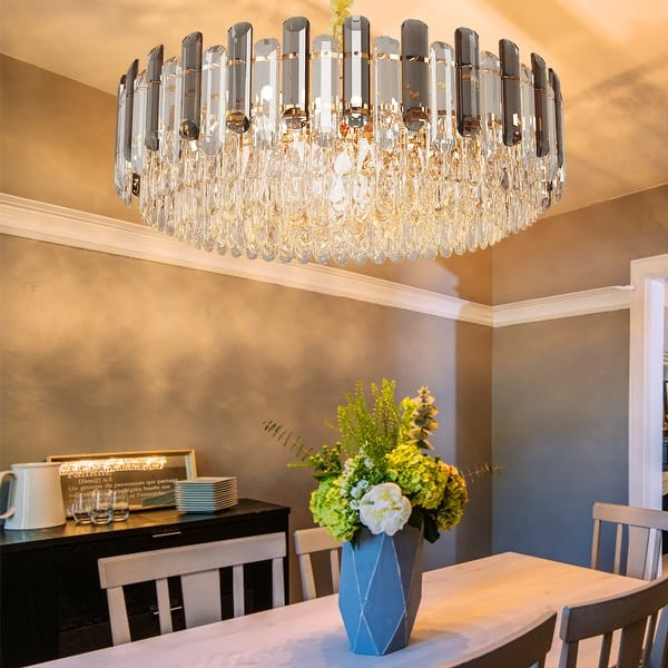 Modern Crystal Chandeliers Lighting Pendant Ceiling Lamp with 3 Colors
