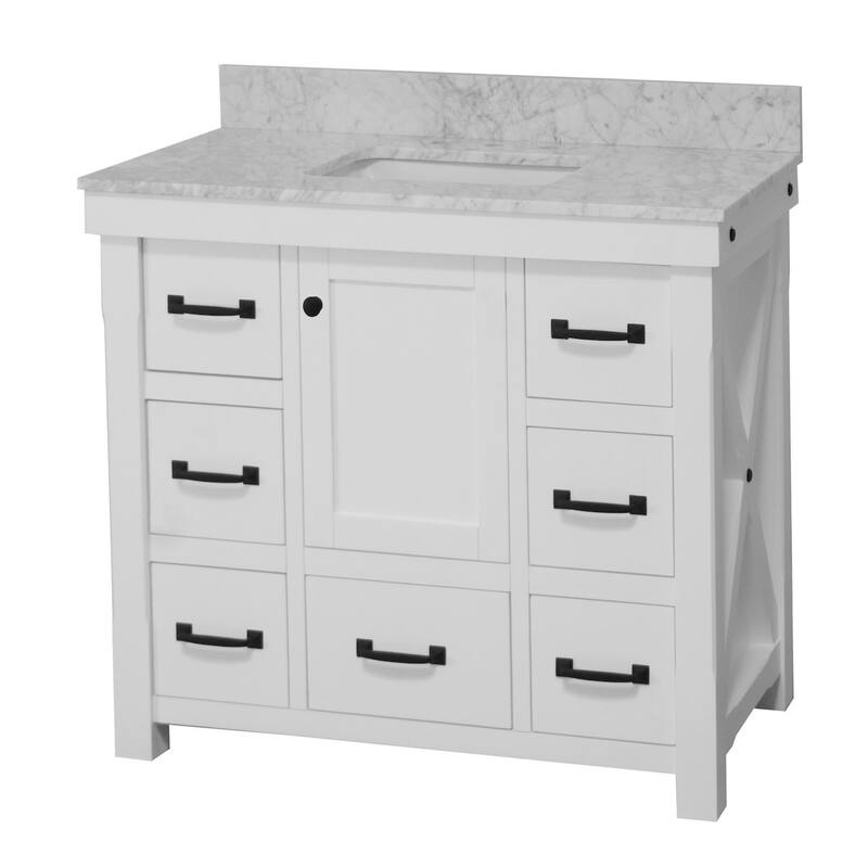 KitchenBathCollection Tuscany 42" Bathroom Vanity with Carrara Marble Top