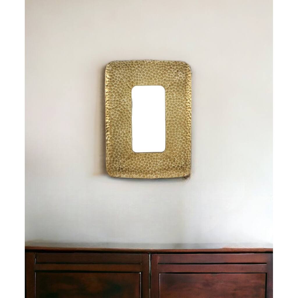 HomeRoots 28" Gold Metal Framed Accent Mirror