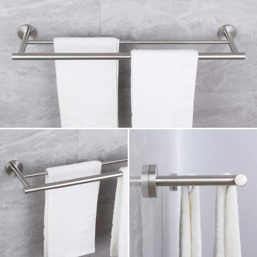 5 Piece Bath Hardware Set with Double Towel Bar Towel Holder Set On Sale Bed Bath Beyond 39176715