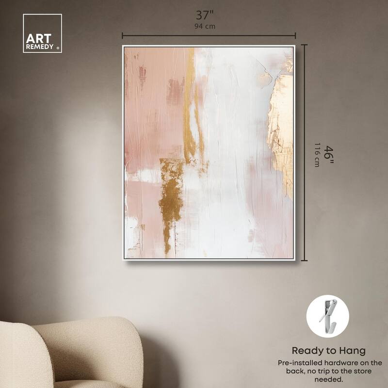 Golden Glow on Pink Canvas by Art Remedy