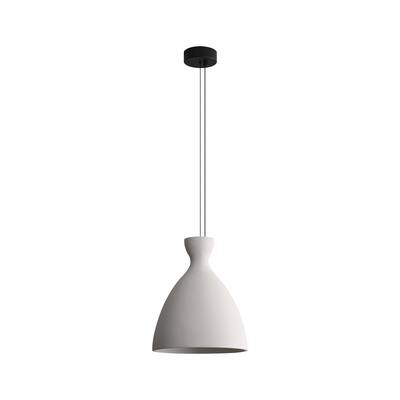 Aethera 14" LED Pendant in White Sandstone Cement - Gold