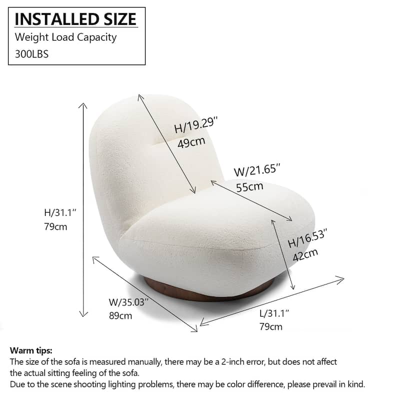 Ice Flower Velvet Swivel Accent Chair with Solid Wood Frame, High-Density Foam Cushion, and Minimalist Design
