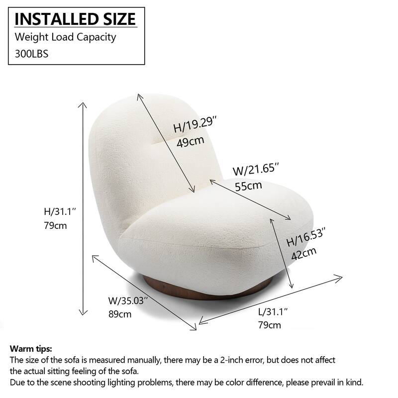 Modern Swivel Accent Chair Lounge Chair, Tight Back Ice Flower Velvet Sofa Chair, Single Cloud Chair Armless Cozy Chair