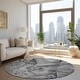 preview thumbnail 21 of 84, Machine Washable Indoor/ Outdoor Abstract Chantille Rug 8' x 8' - Pewter