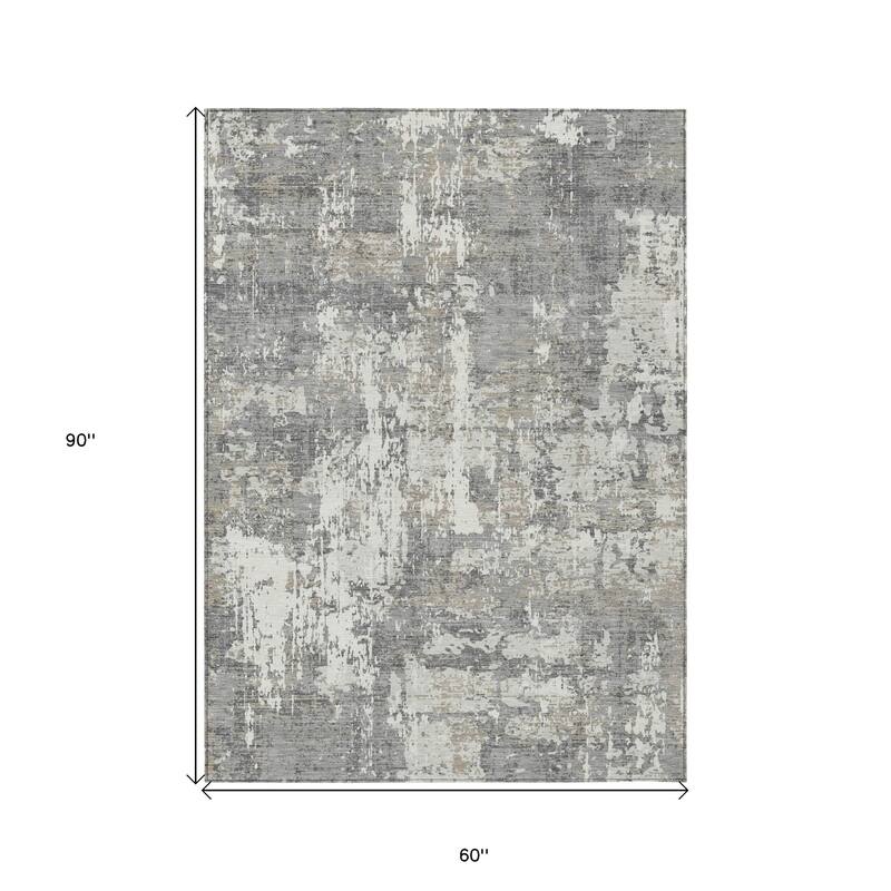 HomeRoots Abstract Transitional Rectangle Outdoor Rug