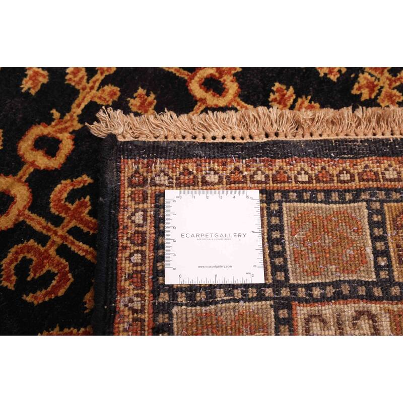 ECARPETGALLERY Hand-knotted Finest Agra Jaipur Black Wool Rug - 4'0 x 5'11