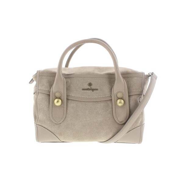 Nanette Lepore Womens Waverly Satchel Handbag Genuine Suede Nanette Lepore Womens Waverly Satchel Handbag Genuine Suede Leather Trim Large
