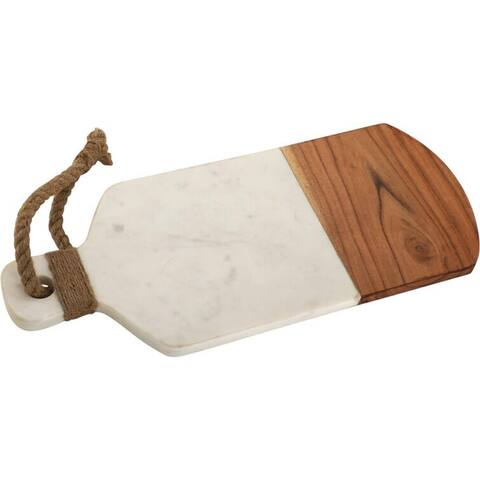 Mascot Hardware Chop-N-Slice Wood & Marble Rectangle Cutting Board with Handle