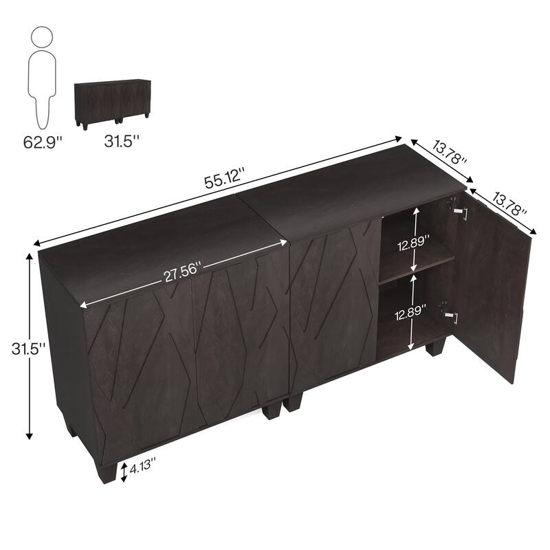 Large Sideboard Vintage Buffet Cabinet for Kitchen Dining Room