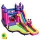 preview thumbnail 10 of 8, Costway Inflatable Water Slide with Climbing Wall Basketball Hoop - Multi-color - With 680W Blower