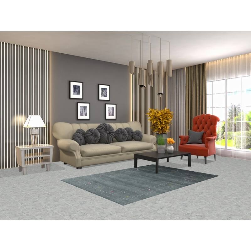 Hand Knotted Oriental 100% Wool Carpet Tribal Tribal Greys & Charcoal Gabbeh Area Rug - 5' 9'' X 4' 0''