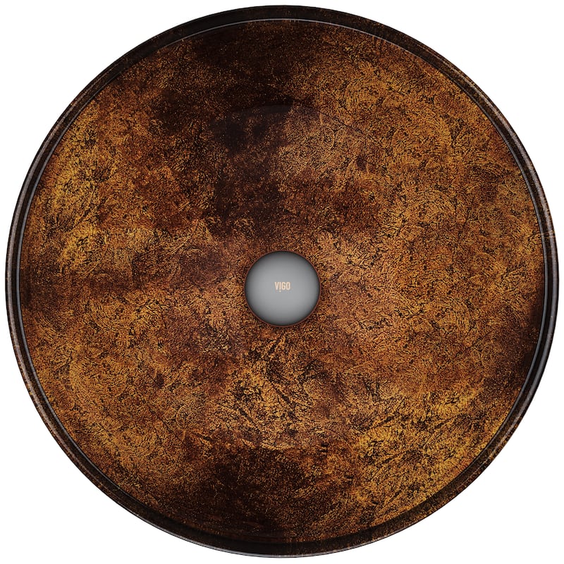 VIGO Giovanni 17"L x 17"W x 6"H Glass Round Vessel Bathroom Sink