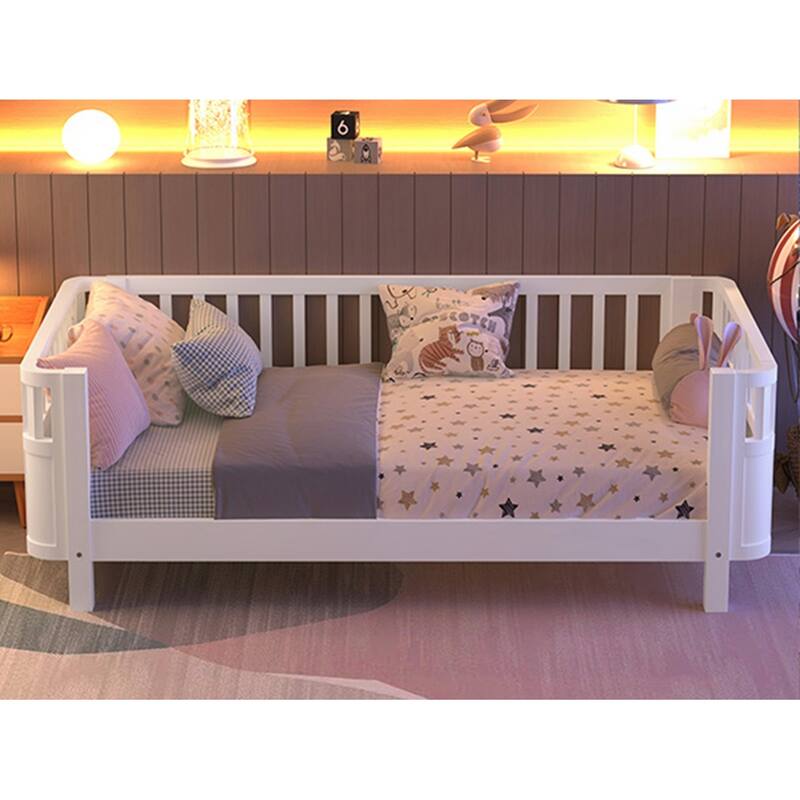 Twin Size Wood Platform Bed for Kids