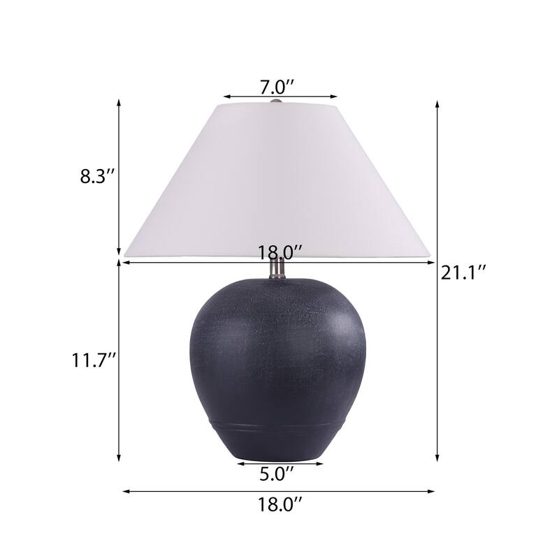 Modern Ceramic Table Lamp with Cone Linen Shade