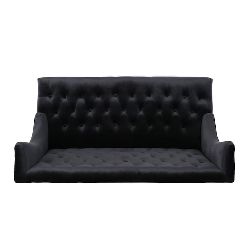 Velvet Button Tufted High Wingback Loveseat Sofa