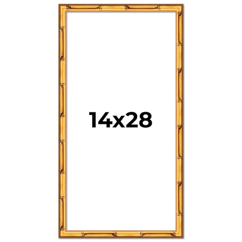 14x28 Frame Gold Bamboo Picture Frame Modern Photo Frame Includes UV Acrylic Shatter Guard Front Acid Free Foam Backing Board